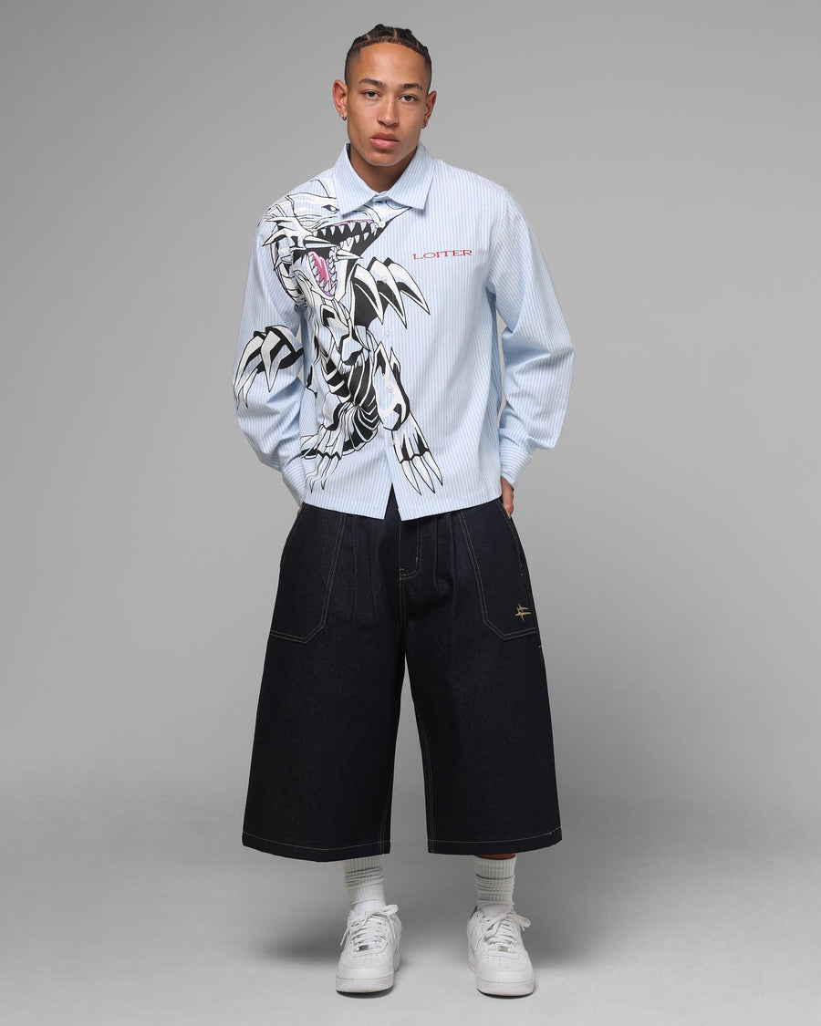Loiter x Yu-Gi-Oh! Blue Eyes Button Up Shirt